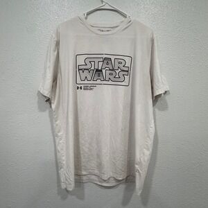 Under Armour Star Wars Heatgear Loose Fit T Shirt Mens Large White Graphic Tee